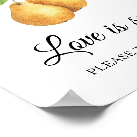 Pear bridal shower Love is sweet take a treat Poster (Hoek)