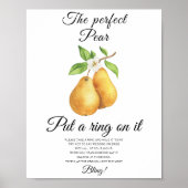 Pear bridal shower Put a ring on it game Poster (Voorkant)
