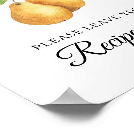 Pear bridal shower Your recipe card here Poster (Hoek)