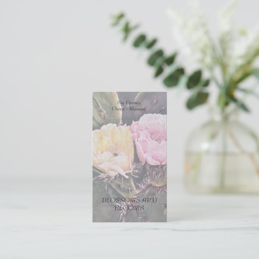 PEAR CACTUS FLOWERS VISITEKAARTJE (Staand voorkant)