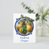 Pear Capitol van de wereld Medford, Oregon Souveni Briefkaart (Staand voorkant)