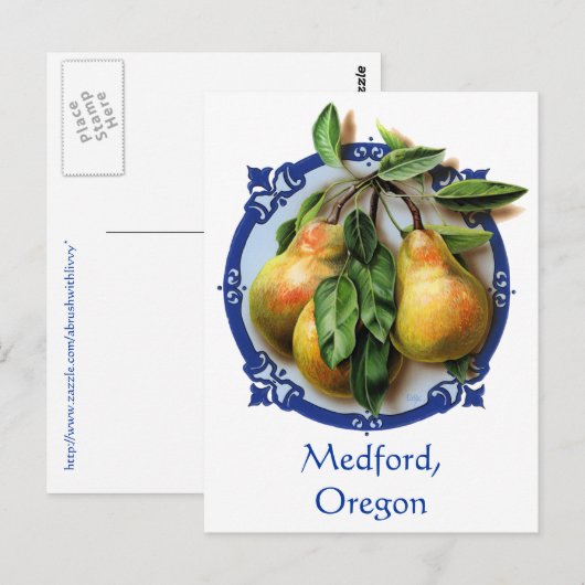 Pear Capitol van de wereld Medford, Oregon Souveni Briefkaart (Voorkant / Achterkant)