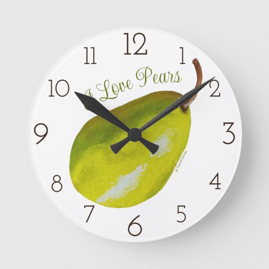 Pear Clock Ronde Klok (Voorkant)