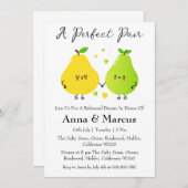 Pear Couple een perfect paar bruids diner Kaart (Voorkant / Achterkant)
