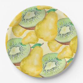 Pear en Kiwi Papieren Bordje