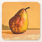 Pear Engraving Art Kartonnen Onderzetters (Voorkant)