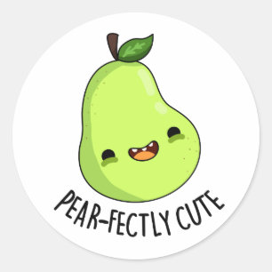 Pear-fectly Grappig Set Fruit Pear Pun Ronde Sticker