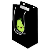 Pear-fectly Schattige Fruit Pear Pun Dark BG Klein Cadeauzakje (Voorkant Gekanteld)