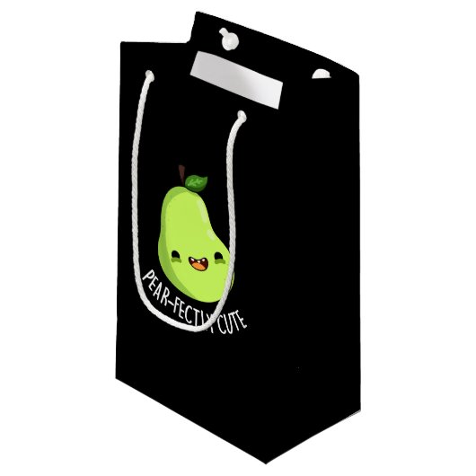 Pear-fectly Schattige Fruit Pear Pun Dark BG Klein Cadeauzakje (Voorkant Gekanteld)