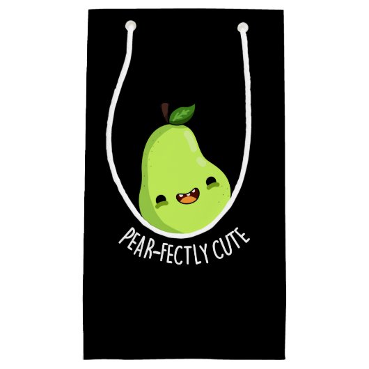 Pear-fectly Schattige Fruit Pear Pun Dark BG Klein Cadeauzakje (Voorkant)