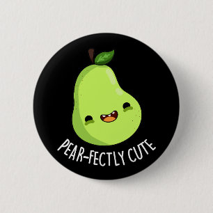 Pear-fectly Schattige Fruit Pear Pun Dark BG Ronde Button 5,7 Cm