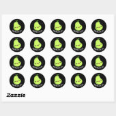Pear-fectly Schattige Fruit Pear Pun Dark BG Ronde Sticker (Vel)
