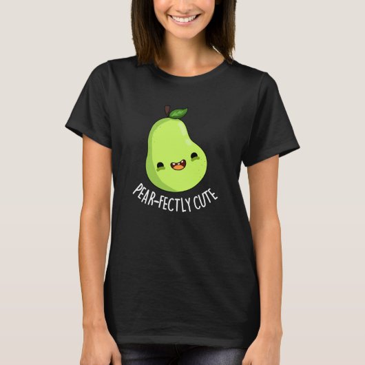 Pear-fectly Schattige Fruit Pear Pun Dark BG T-shirt (Voorkant)