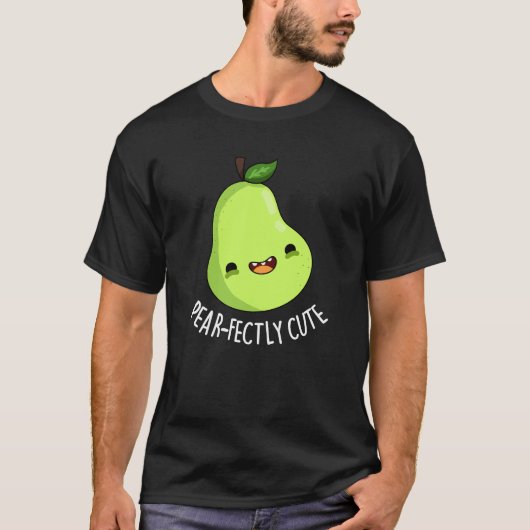 Pear-fectly Schattige Fruit Pear Pun Dark BG T-shirt (Voorkant)