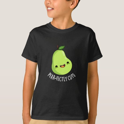 Pear-fectly Schattige Fruit Pear Pun Dark BG T-shirt (Voorkant)