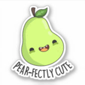 Pear-fectly Schattige Fruit Pear Pun Sticker (Voorkant)