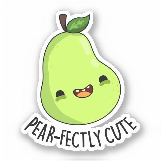 Pear-fectly Schattige Fruit Pear Pun Sticker (Voorkant)