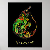 Pear fruit slogan pop art watercolour poster (Voorkant)