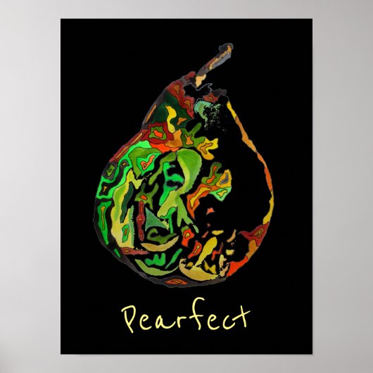 Pear fruit slogan pop art watercolour poster (Voorkant)