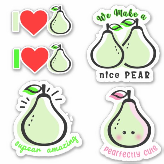 Pear Fun Pun motiverende woorden Sticker (Voorkant)