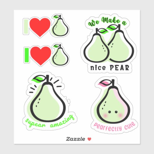 Pear Fun Pun motiverende woorden Sticker (Vel)