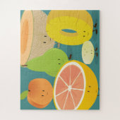 Pear Grapefruit Pineappel Peach Cartoon Cute Food Legpuzzel (Verticaal)