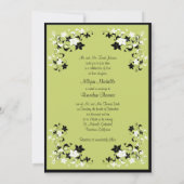 Pear Green en Black Monogrammed Invitation Kaart (Achterkant)
