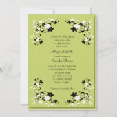 Pear Green en Black Monogrammed Invitation Kaart (Achterkant)