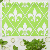Pear Green Fleur de Lis Theedoek (Gevouwen)
