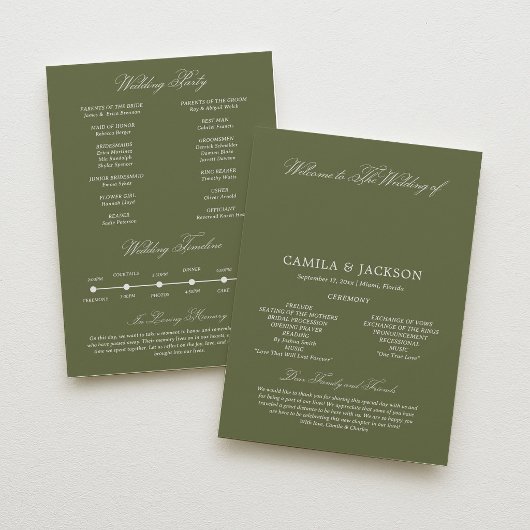 Pear Green Wedding Flat Program Kaart