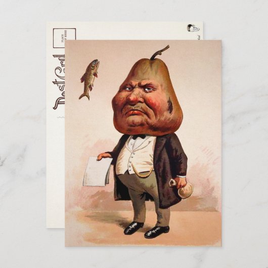 Pear Head Guy Briefkaart (Voorkant / Achterkant)