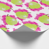 Pear Illustratie met roze Waterverf Splash Cadeaupapier (Hoek)