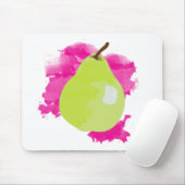 Pear Illustratie met roze Waterverf Splash Muismat (Met muis)