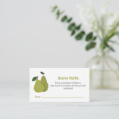 Pear koppels baby shower Luier Raffle Informatiekaartje (Staand voorkant)