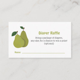 Pear koppels baby shower Luier Raffle Informatiekaartje