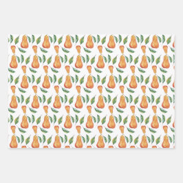 Pear Lemon Beets Watercolor Art Handgeschilderd Inpakpapier Vel