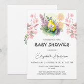 Pear & Lemon Fruits Girl Baby shower Kaart (Voorkant / Achterkant)