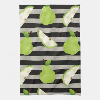 Pear Modern Black & White Stripes Theedoek