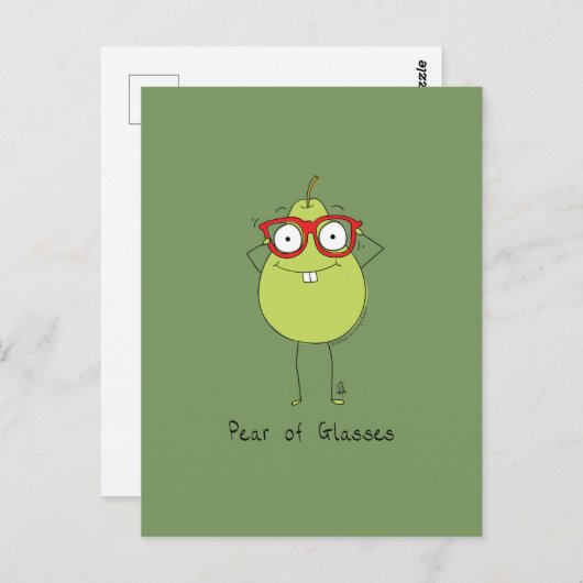 Pear of Glasses Schattige & Grappig Briefkaart (Voorkant / Achterkant)