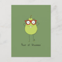 Pear of Glasses Schattige & Grappig Briefkaart