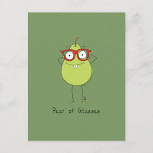 Pear of Glasses Schattige & Grappig Briefkaart