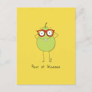 Pear of Glasses Schattige & Grappig Briefkaart