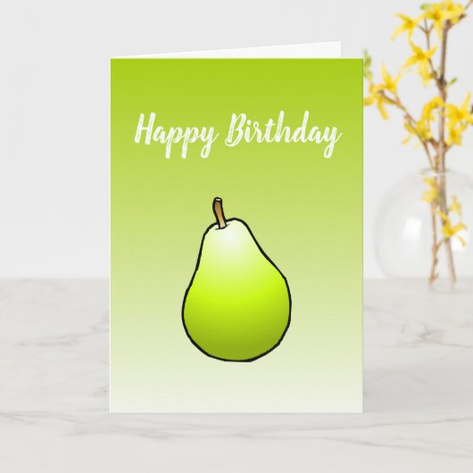 Pear on Folded Greeting Birthday Kaart (Gele Bloem)