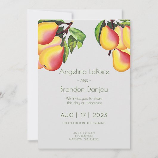 Pear Orchard - bruiloft Kaart (Voorkant)