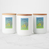 Pear Pals Funny Cartoon Compote Pie en meer Voedselcontainer Etiket (Flessen)