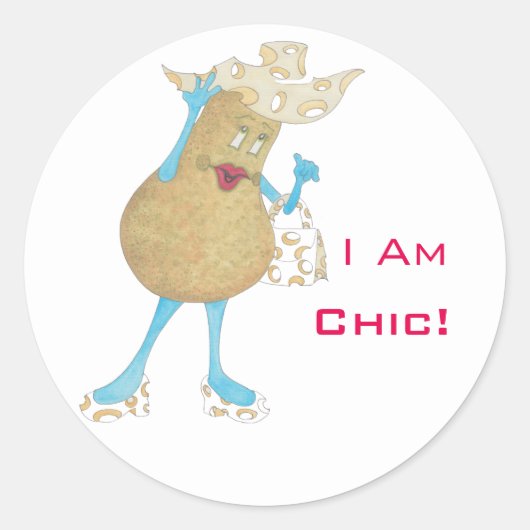 'Pear Paula' Glanzende ronde Sticker (Voorkant)