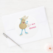 'Pear Paula' Glanzende ronde Sticker (Envelop)