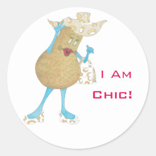 'Pear Paula' Glanzende ronde Sticker