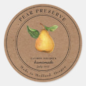 Pear Preserve Kraft papier Inblikken label (Voorkant)