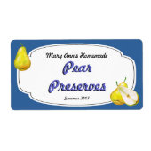 Pear Preserves Canning Labels (Voorkant)